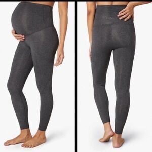 Beyond Yoga Beyond the Bump Maternity Space Dye Leggings Charcoal Small